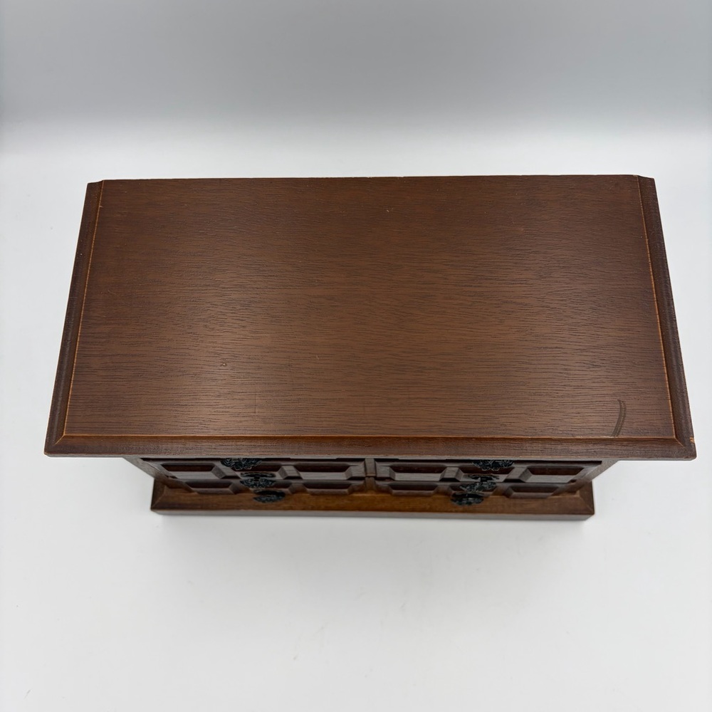 Vintage A Price Import Wooden Jewelry Box Chest 4-Drawer 70’s Non-working music - Picture 2 of 16
